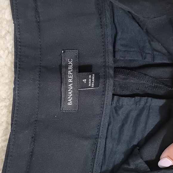 Banana Republic black high waisted cropped belted pants - Picture 4 of 6